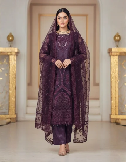 ZN SIGNATURE PLUM ORGANZA
