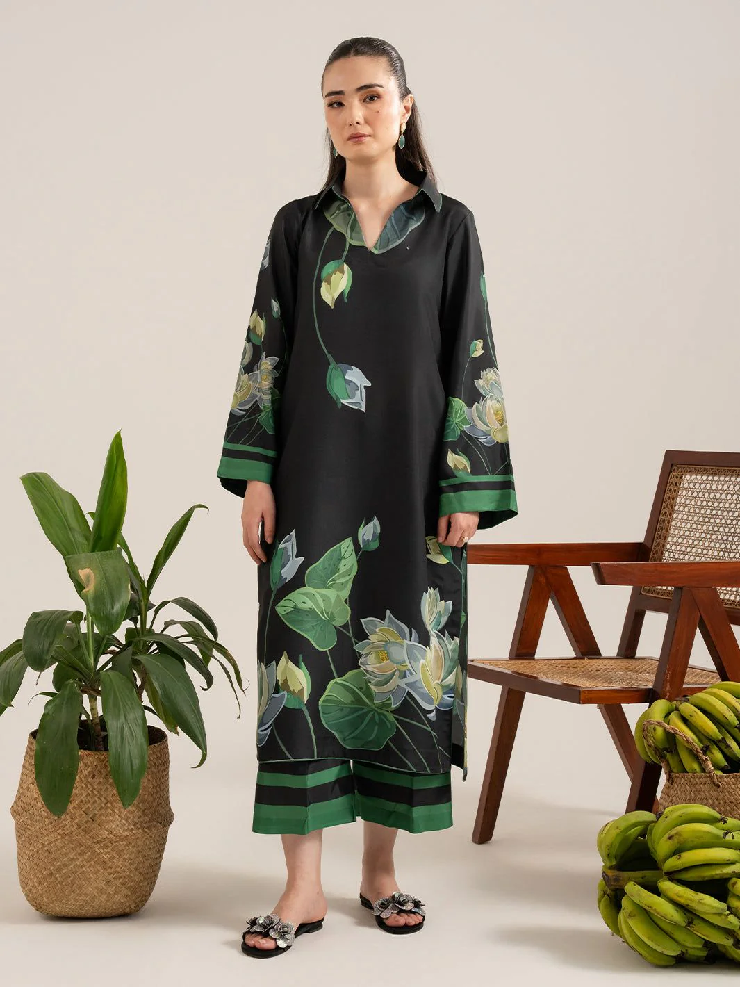 WhatsApp_Image_2026-06-16_at_4.38.58_PM Izle Black – Digital Printed Coord Set - Image 1